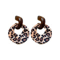 Chunky Leopard Print Resin Hoop Earrings in Two Patterns view 5