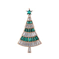 Christmas Tree Crystal Two Designs Metal Brooch Pin view 6