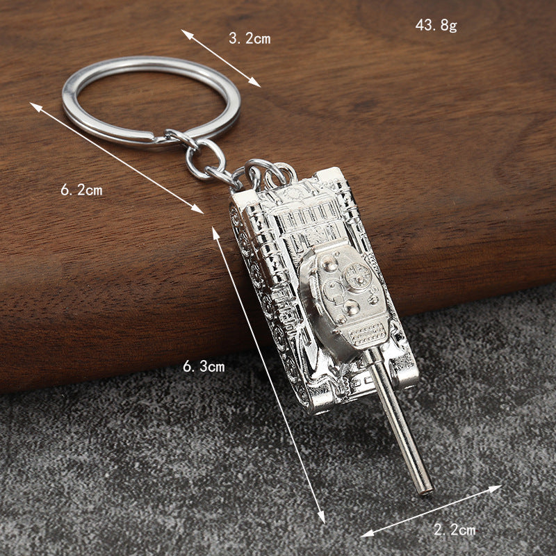 T34 Tank Model Zinc Alloy Keychain Car Hanging Pendant Gift