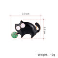 Black Silver Tone Cat Enamel Metal Brooch Pin for Jackets and Lapels view 2