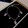 Crystal Cherry Grape Pendant Chain Bracelets Silver Two Styles view 7