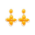 Floral Drop Earrings With White or Yellow Petal Clusters view 5