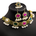Small and Large Gem Multicolor Necklace Earring Sets view 1