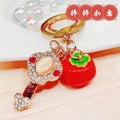 Braided Ruyi Persimmon Wrist Strap Keychains in Three Colors view 4