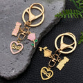 Pink Love Rose and Heart Metal Keychain Collection view 4