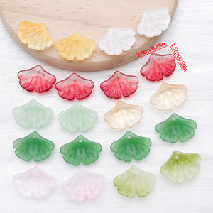 Ginkgo Leaf Glass Charms in Eight Individual Color Finishes