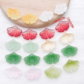 Ginkgo Leaf Glass Charms in Eight Individual Color Finishes