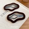 Velvet Flocked Irregular Wave Snap Hair Clips 2 Colors view 4
