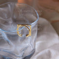 Gold Open Adjustable Ring Square Frame Double Band view 2
