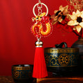 Enamel Coiled Chinese Dragon Tassel Keychains in Ten Colors plus Assorted view 6