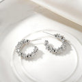 Irregular Crystal C-Shape Stud Hoop Earrings Four Colors view 9
