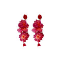 Fabric Rose and Floral Drop Earrings in Five Designs view 5