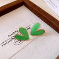 Glossy Enamel Heart Stud Earrings in Four Bright Colors view 9