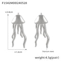 Jellyfish Tassel Stud Earrings Gold and Silver Tone view 6