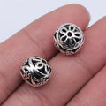 12x12mm 2.2g Antique Silver Zinc Alloy 3D Hollow Ball Large Hole Beads for DIY Bracelet Making