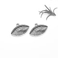 Textured American Football Metal Charm Pendants for Jewelry Making view 3