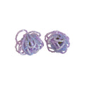 Woven Crystal Ball Stud Earrings in Pink and Purple view 5