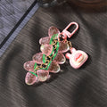 Translucent Cherry and Strawberry Cluster Clip Keychains view 3