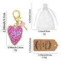 Pink Leopard Love You Heart Key Charm Lobster Clasp view 2