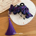 Purple Embroidered Multi Butterfly Claw Clip Tassel Drop view 2