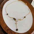 Gold Tiger Eye Moon Star CZ Necklace Firework Stud Earrings view 6