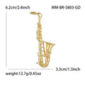 Saxophone Brooch in Polished Metal for Jackets and Scarves view 6