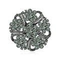 Layered Glass Crystal Wreath Brooch with Openwork Petals view 5