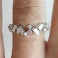 Baguette Clear CZ Zigzag Band Ring Three Metal Tones view 6