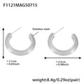 Rounded C Hoop Earrings in Three Sizes and Metal Finishes view 10