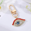 Gold and Silver Tone Crystal Evil Eye Clip Keychains view 12