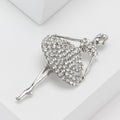 Crystal Ballerina Brooch In Silver And Gold Tones Decorative Lapel Pin view 4