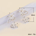 Double Flower Wrap Stud Earrings Rose Gold White Gold view 5