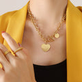 Chunky Curb Toggle Necklace Heart Love You More Disc Charm view 7