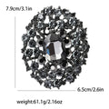 Large Oval Crystal Wreath Brooch in Nine Colorways view 8