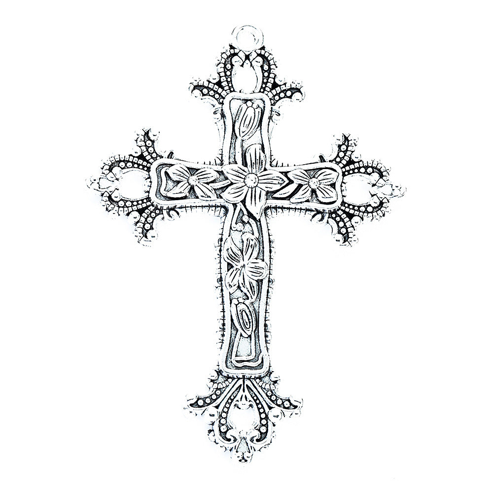 73x53mm Vintage Vine Cross Charm Pendant for Necklace