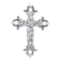 Ornate Floral Cross Metal Pendant Charm For Jewelry Making view 5