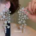 Crystal Flower Cascade Earrings in Three Colorways view 3