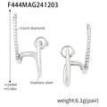 Double Line Zircon Ear Cuff Earrings Gold Or Steel view 7