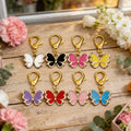 Enamel Butterfly Keychain Gold Lobster Clasp Eight Colors view 4