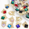 Star Frame Square Crystal Metal Charms, 20 Colorways view 1