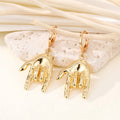 Gold Tone Body Part Motif Huggie Drop Earrings in Four Designs view 4