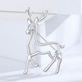 Minimal Openwork Deer Brooch in Gold or Silver Tone view 7