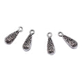 Ornate Teardrop Charms in Three Antique Metal Finishes view 3