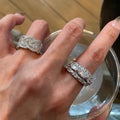 White K Crystal Row Rings Three Styles Twisted Band Stack view 4
