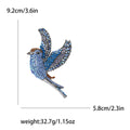 Crystal Bird Brooch with Swept Wings in Blue and Green view 6
