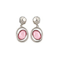 Oval Pastel Resin Drop Earrings in Polished Statement Design view 5
