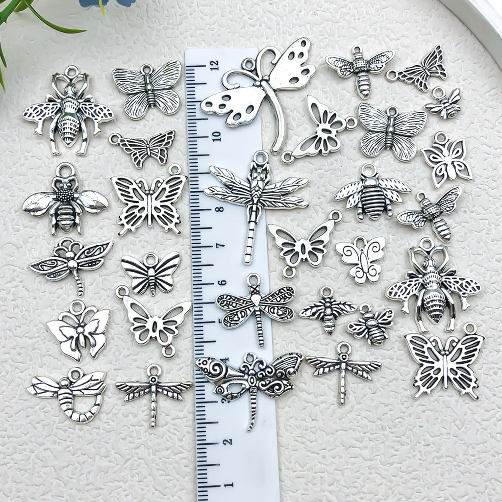 Antique Zinc Alloy Butterfly Bee charm pendants for DIY earrings necklaces bracelets and keychains