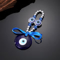 Silver Tone Hamsa Glass Eye and Horseshoe Evil Eye Keychains view 3