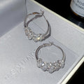 Silver Crystal Wrapped Hoop Earrings with Clustered Stones view 6