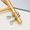 Round Gem Drop Huggie Hoop Earrings Gold Silver Metal view 8